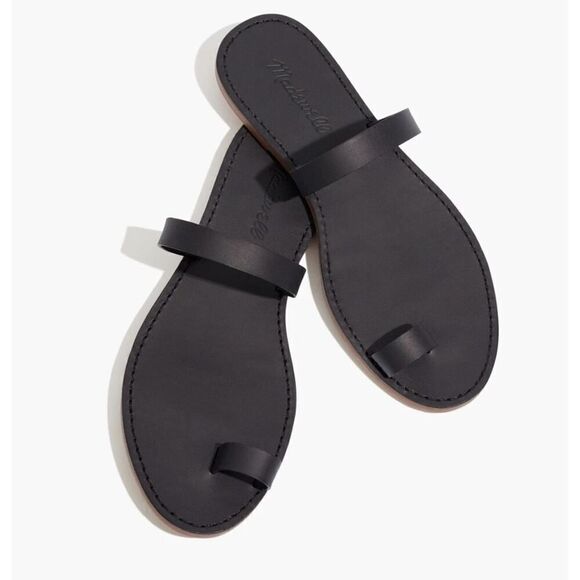 Madewell The Boardwalk Double Strap Slide Sandal Black Size 7.5 - Picture 1 of 8